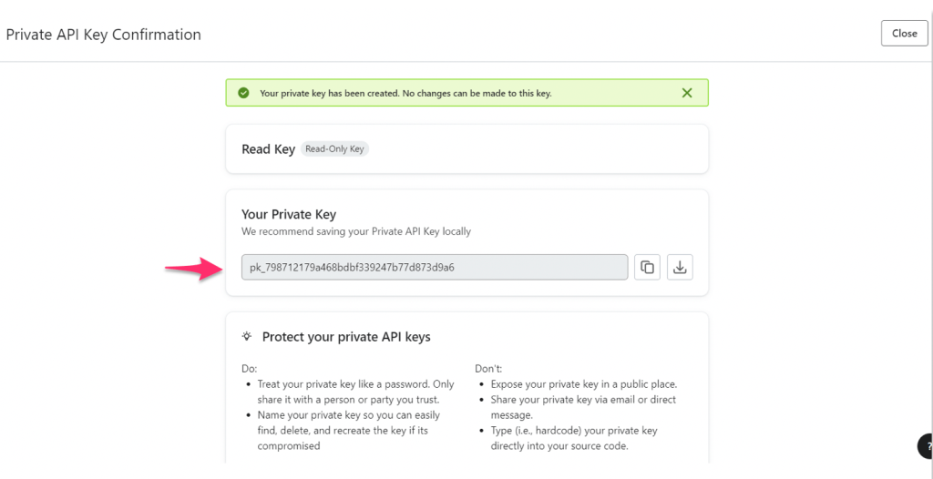 6 klaviyo copy private key