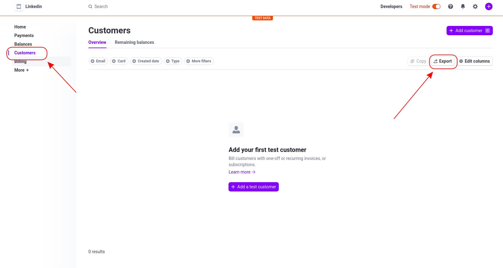 manuel d'exportation de Stripe 1