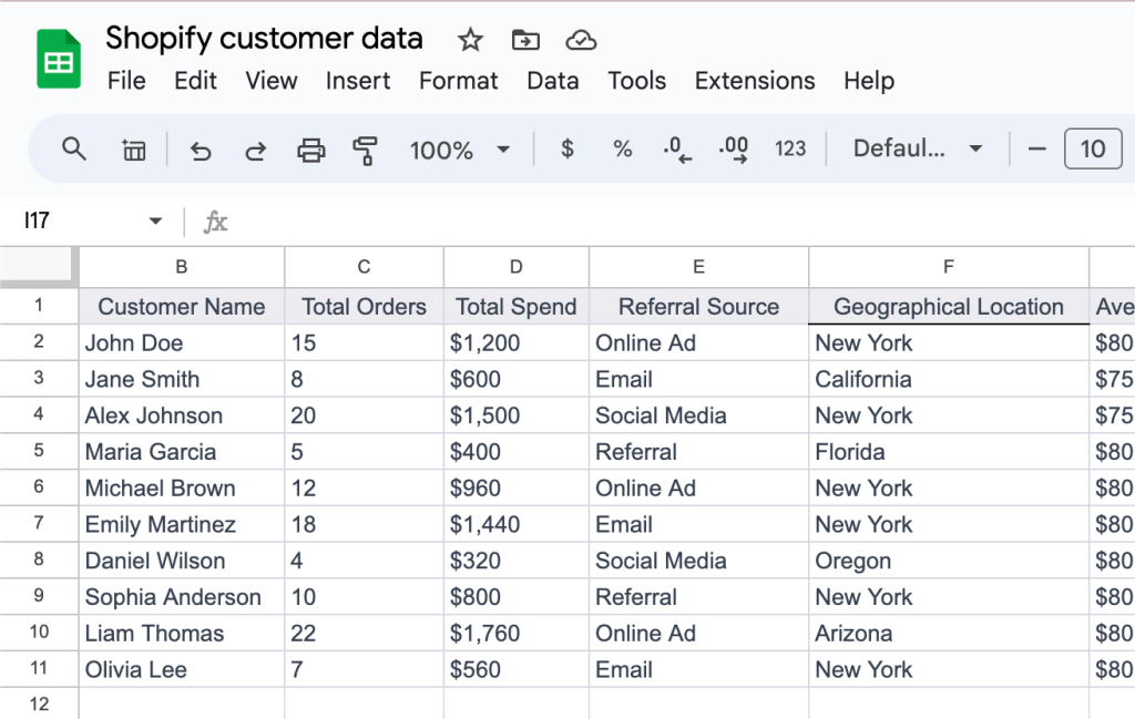 1 shopify customer dataset