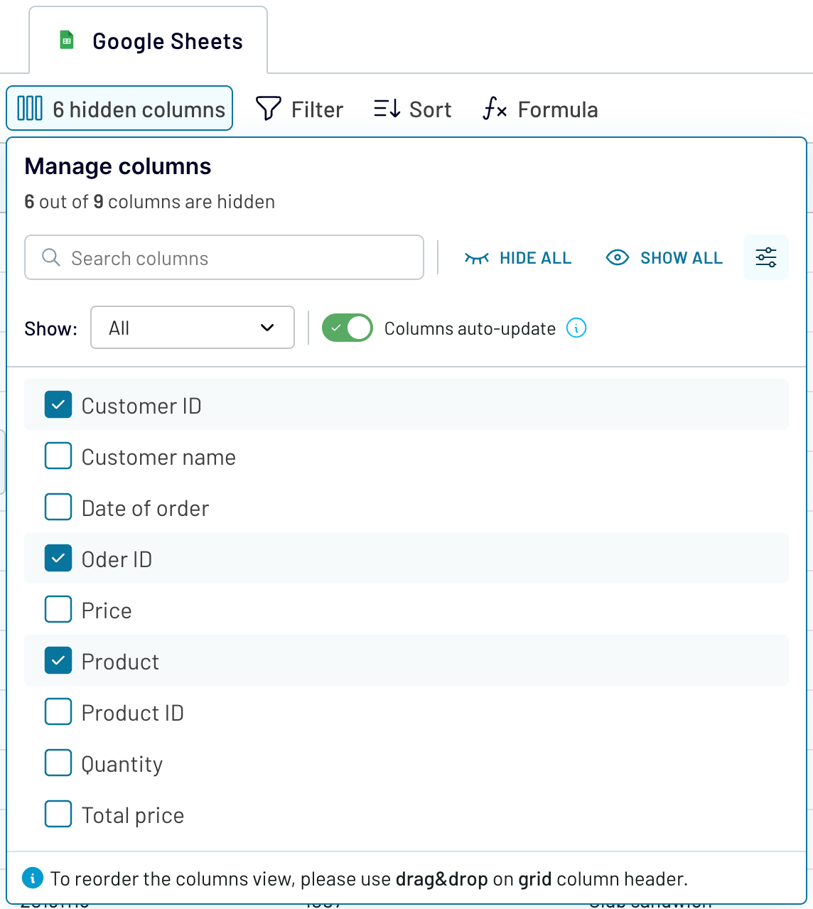 1.2 manage columns