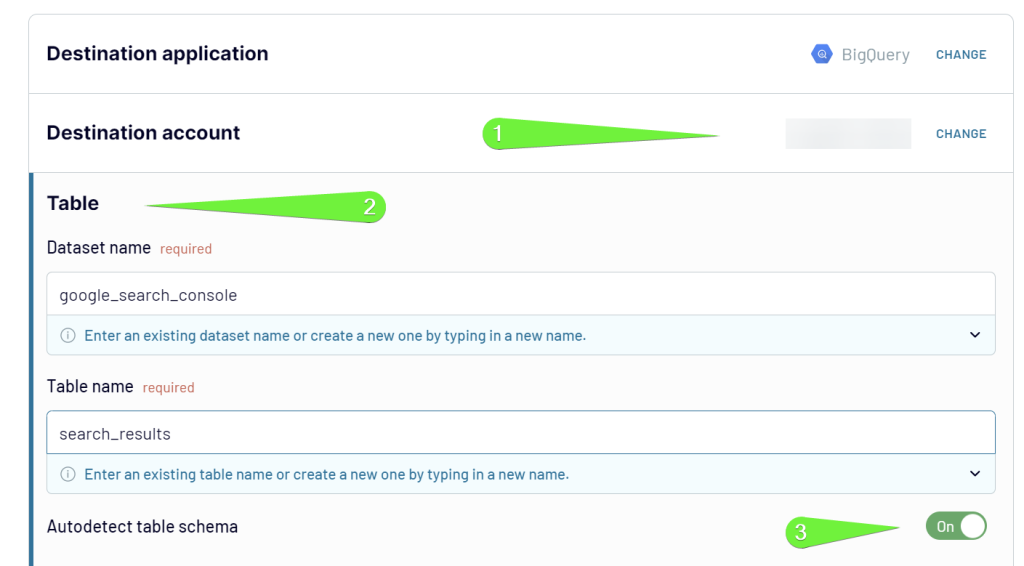 1.3.google search console bigquery step3 manage data