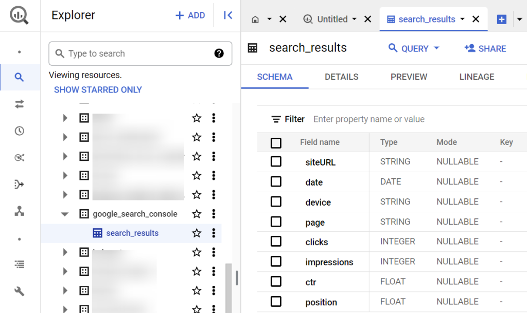 1.5.google search console bigquery result