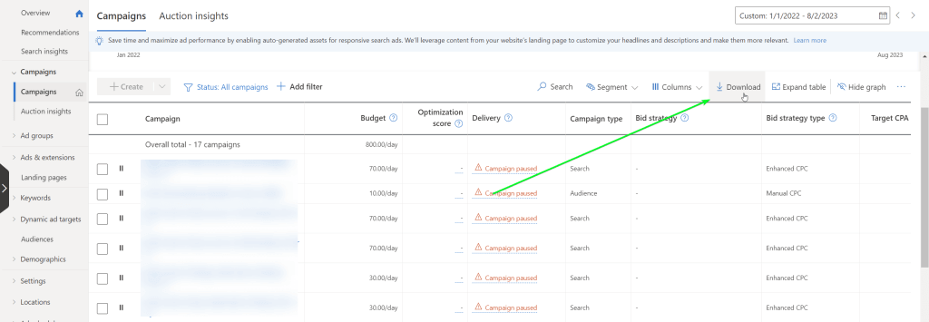 10 download csv bingads