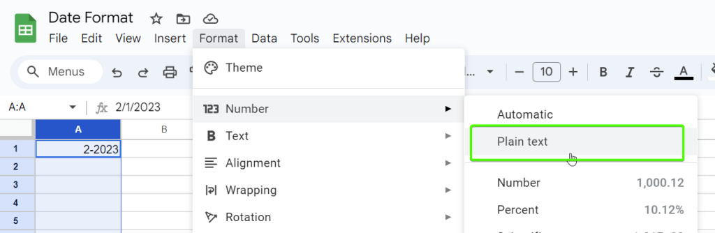 11.2 prevent google sheets from changing format