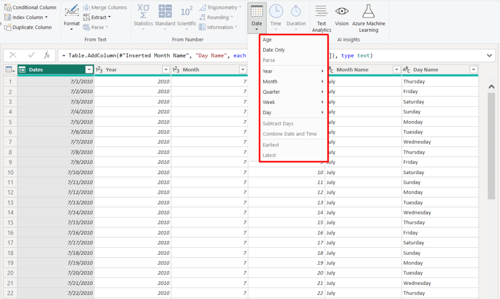 12 add month date table power bi