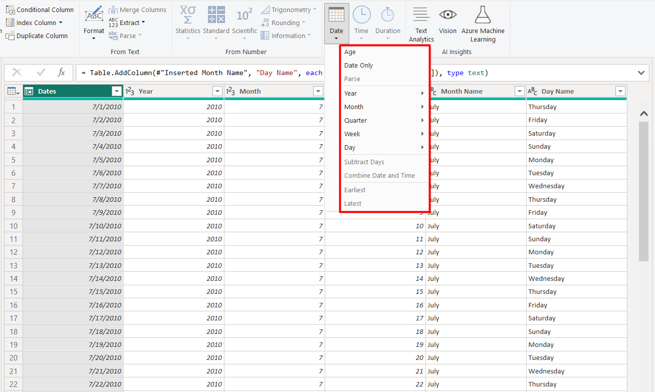 12 añadir mes fecha tabla power bi