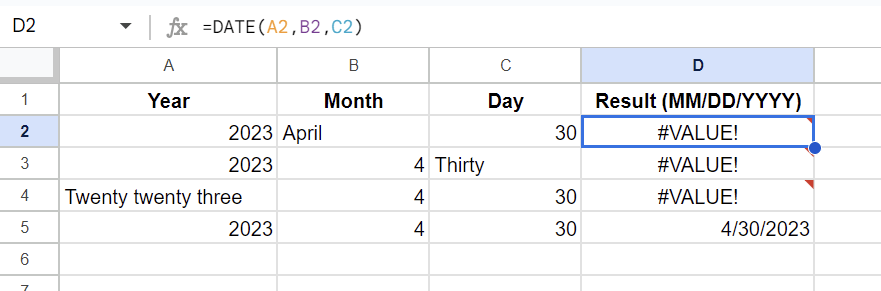 12 error value date format
