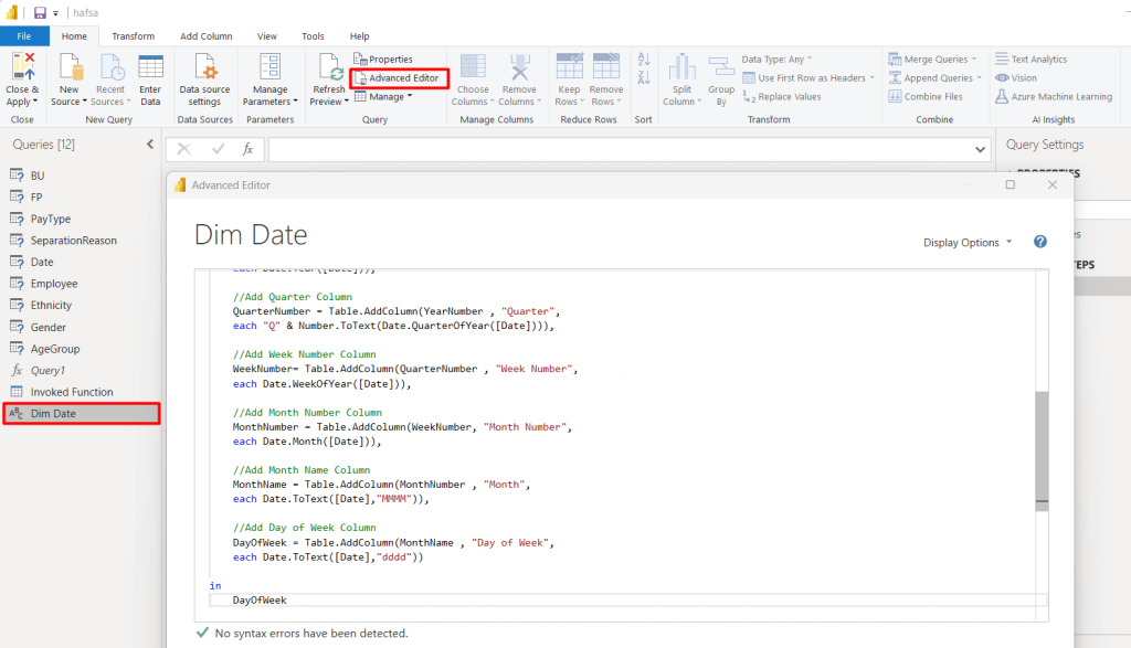 13 create dim date table