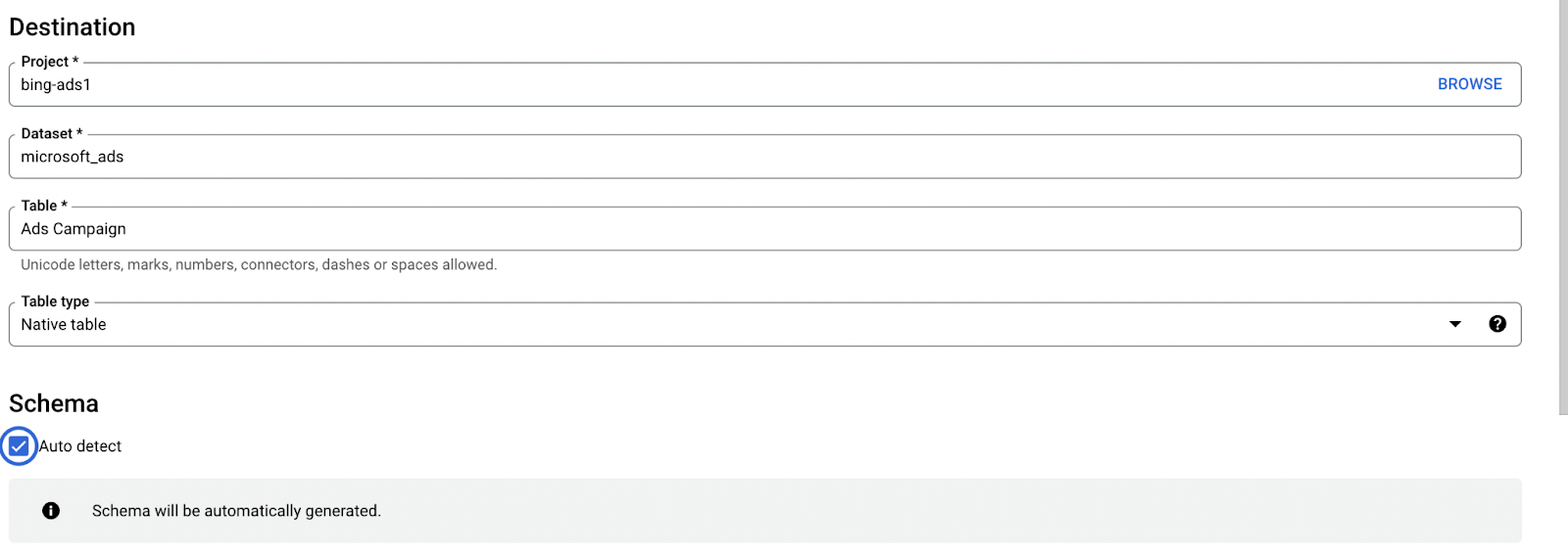 añadir tabla y conjunto de datos
