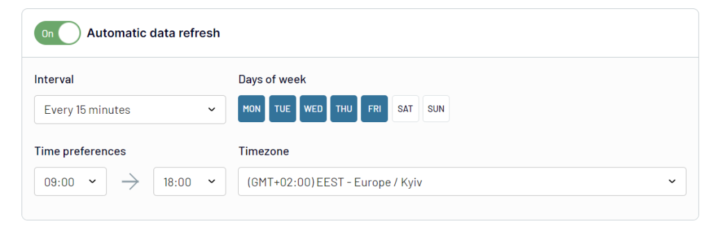 27 data refresh schedule