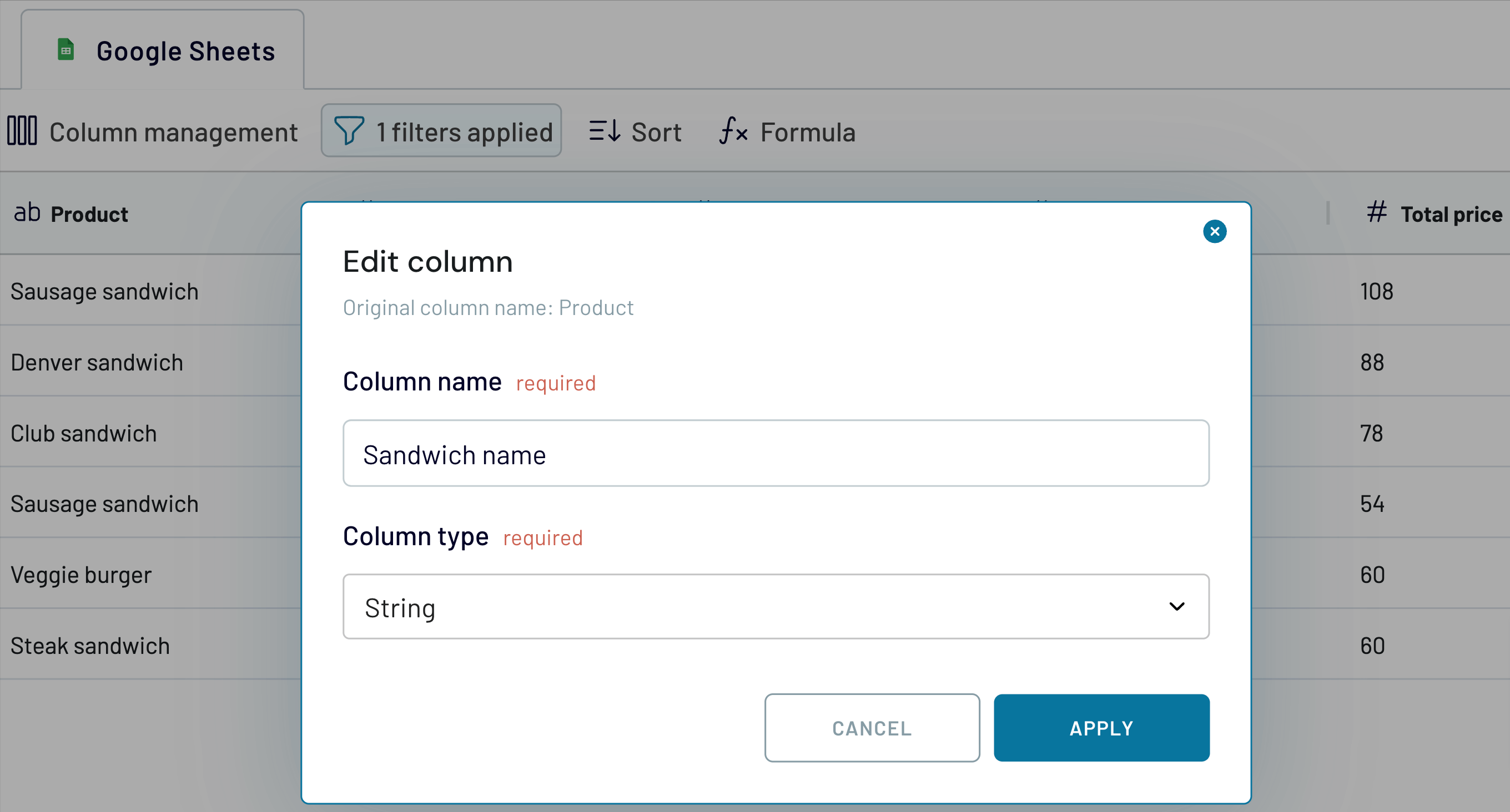 4 edit column