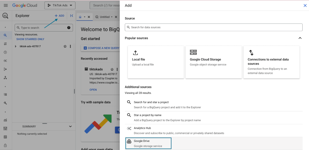 8 upload on bigquery