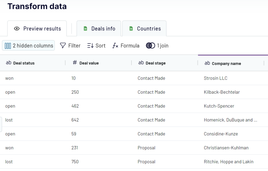 transform data coupler