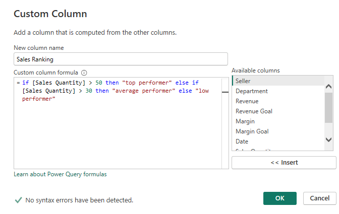13 custom column dialog box