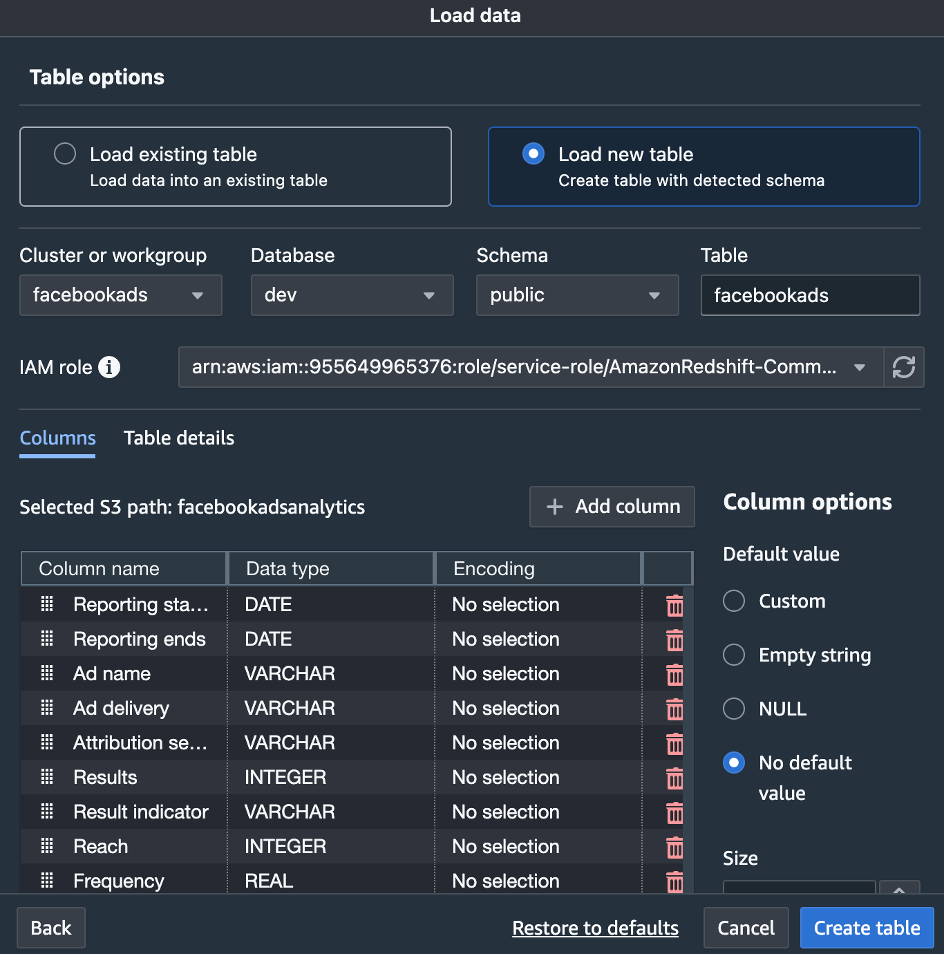 2.10 create table
