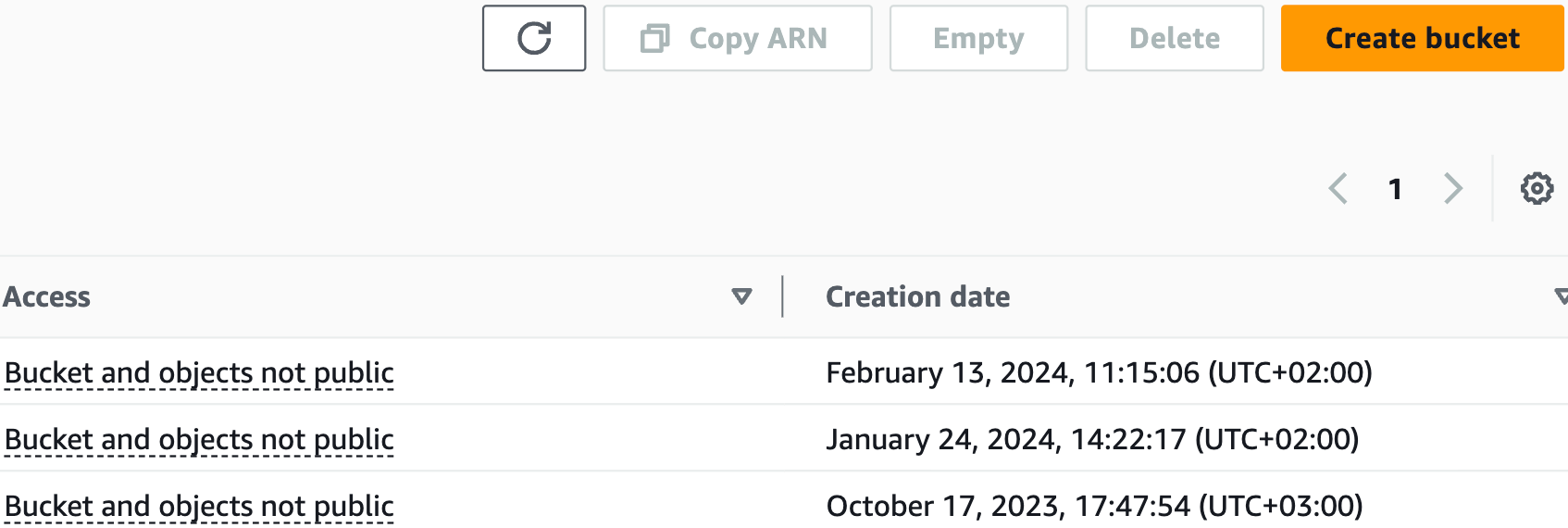 2.2 create bucket