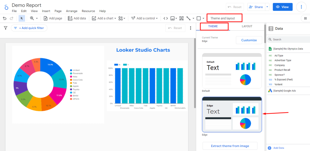 35 change looker studio charts theme