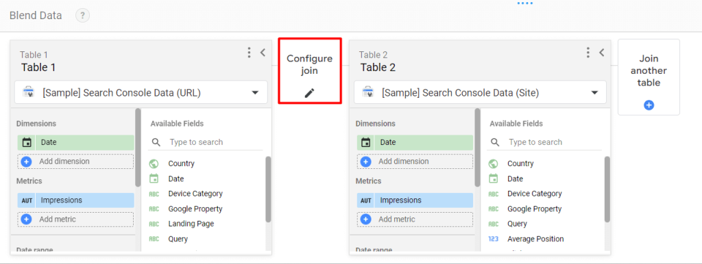40 select configure join option