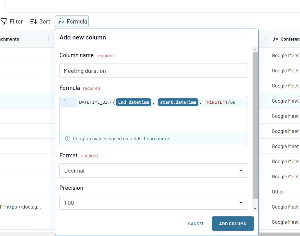 5.4 google calendar coupler formula
