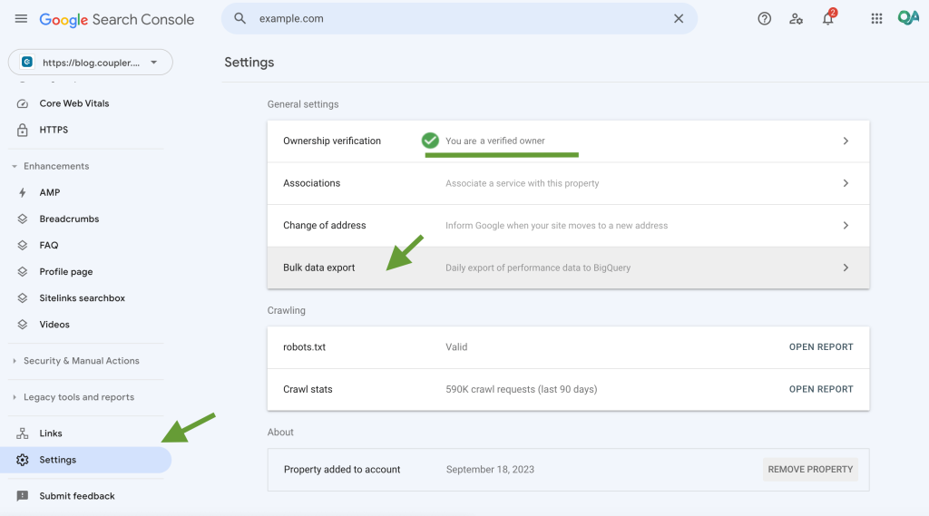 6. Google Search Console bulk data export into BigQuery