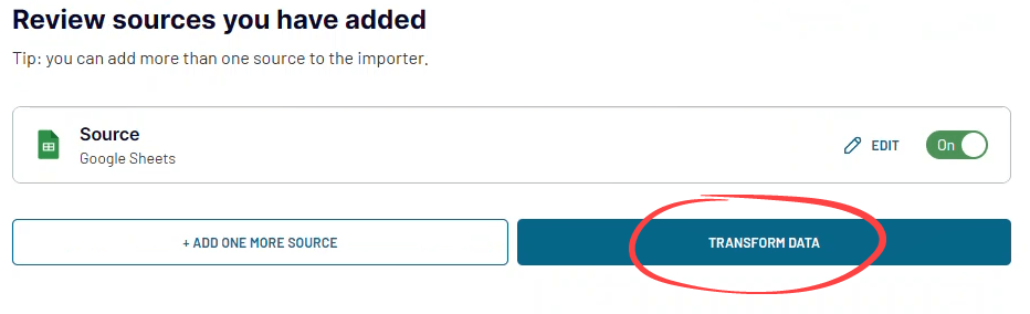 Figure 3.3.1.2. The Transform data button 2