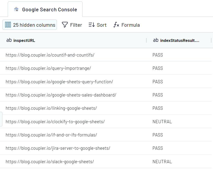 10 url column
