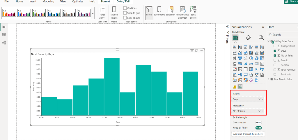 12 power bi histogram using github file