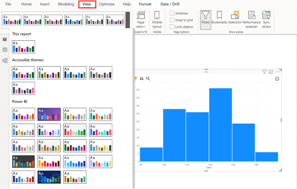 13 customize histogram them in power bi