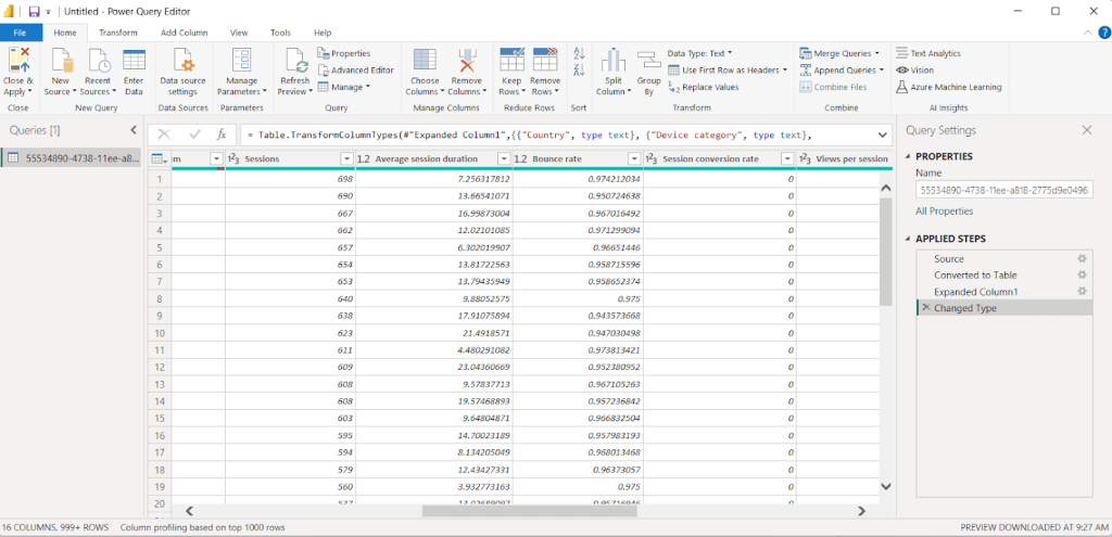 4 power query editor