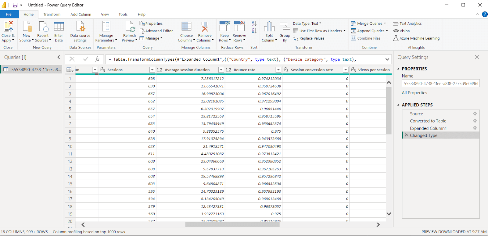 4 power query editor