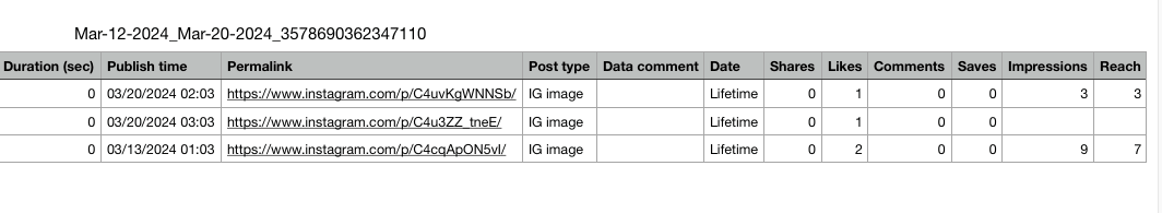 report CSV