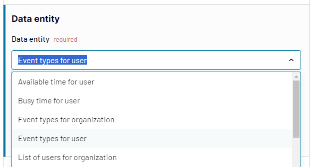 Figure 2.1.2. Coupler.io Supported Calendly data entities