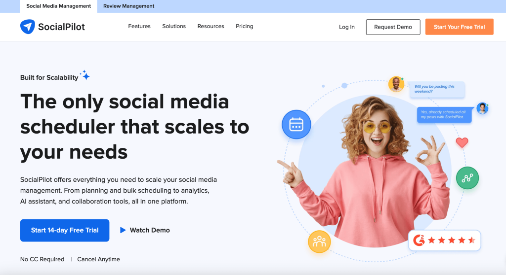 SocialPilot homepage