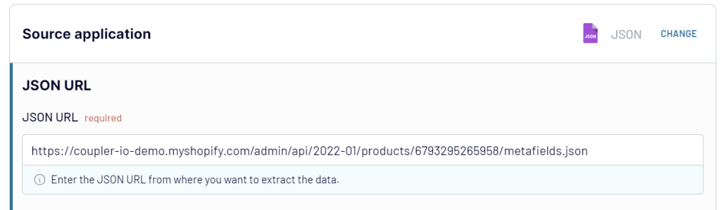 shopify api json url