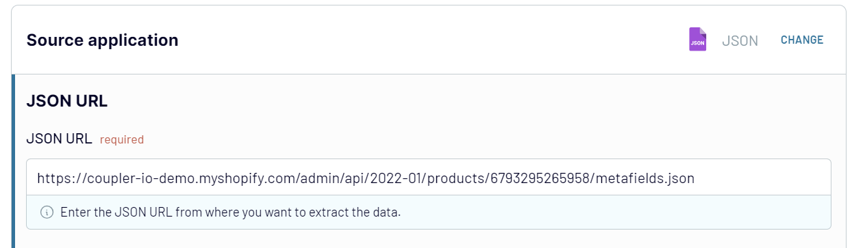shopify api json url