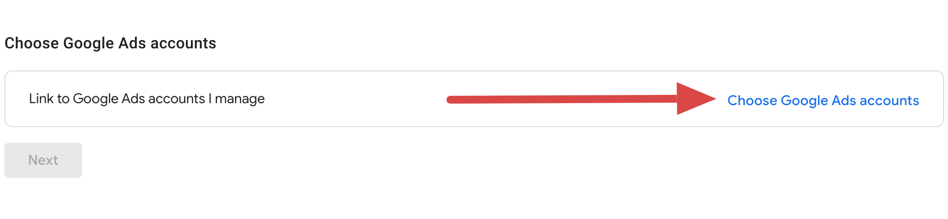 1.12 choose Google Ads accounts