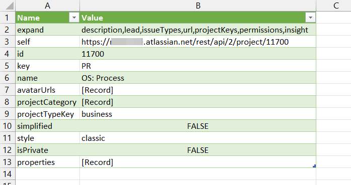 11.8. Viewing data exported from Jira API into Excel