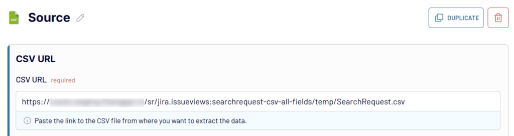 12.1. Specifying the CSV URL in Coupler.io
