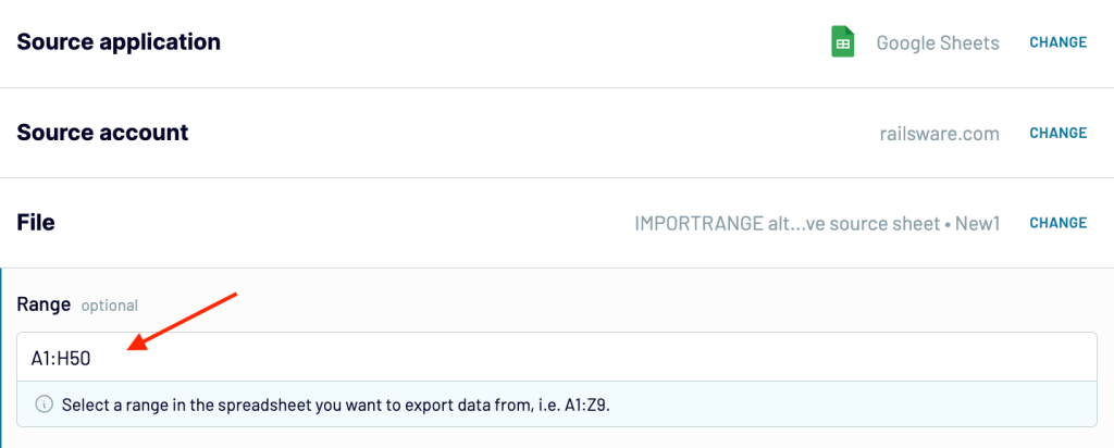 14 import specific range