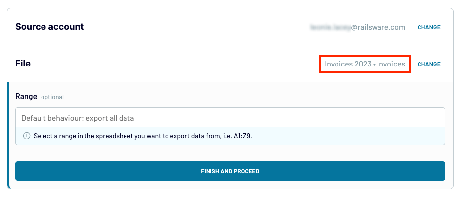 Step two to append data with Coupler.io for google importrange tutorial