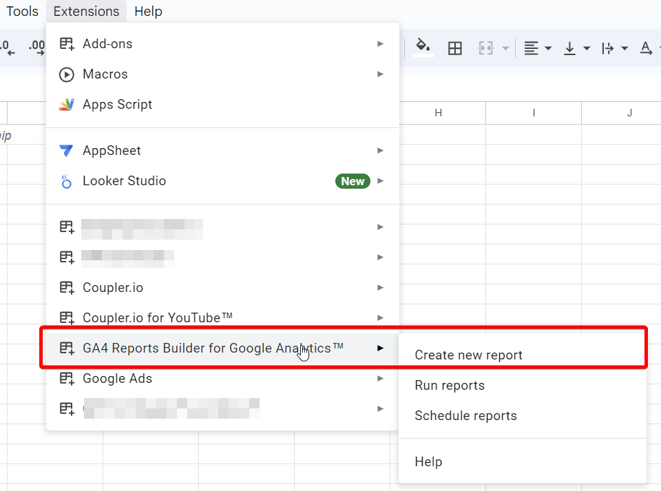 2.2ga4 reports builder create new report