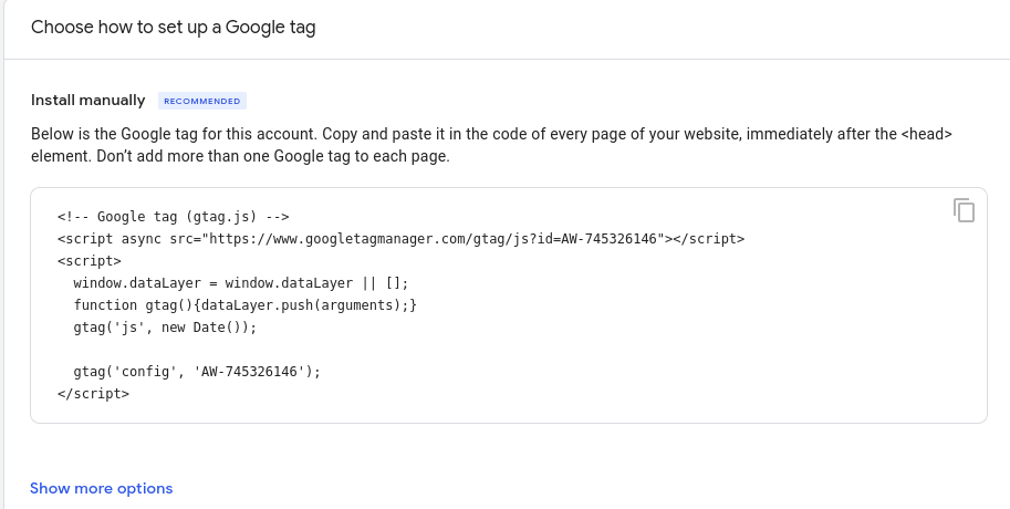 2.conversion tracking code add