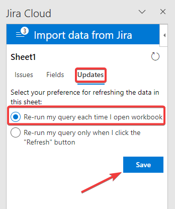 20 run jira to excel import on file open