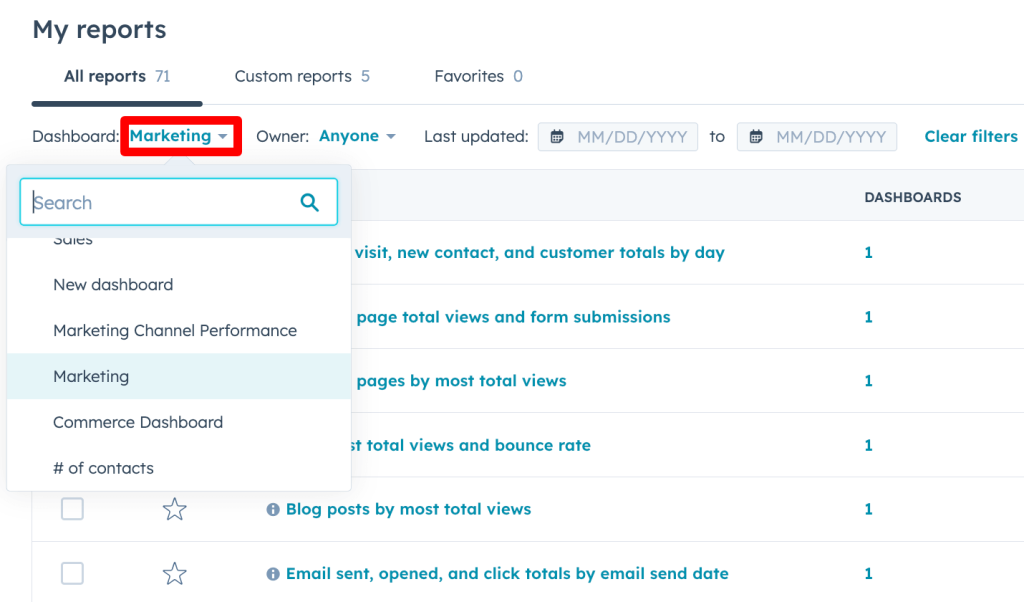 25. Filtering down your HubSpot reports to marketing ones