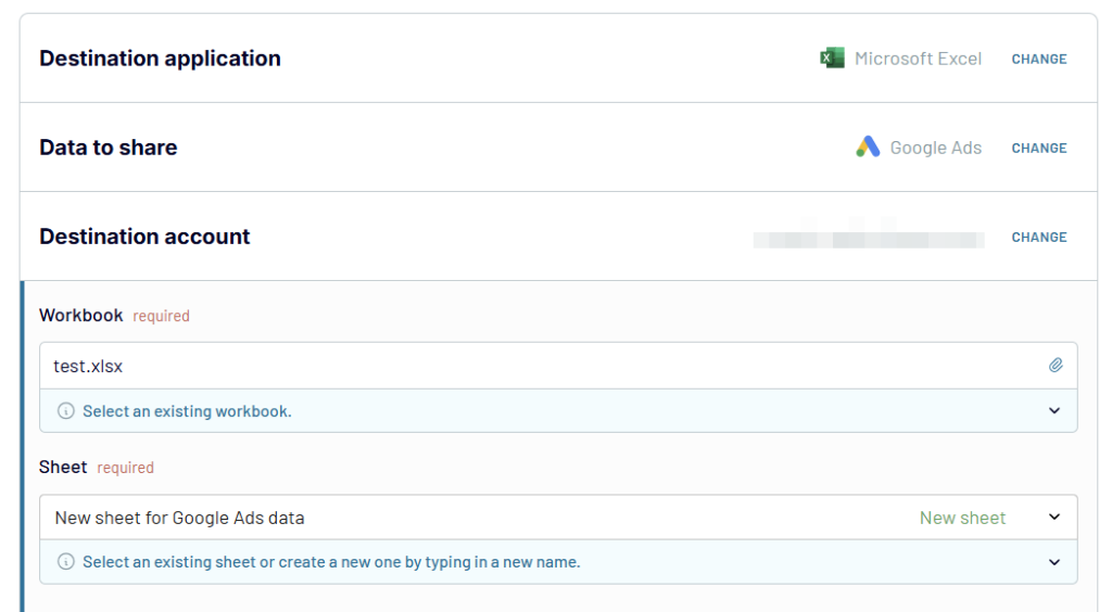 4 google ads excel destination
