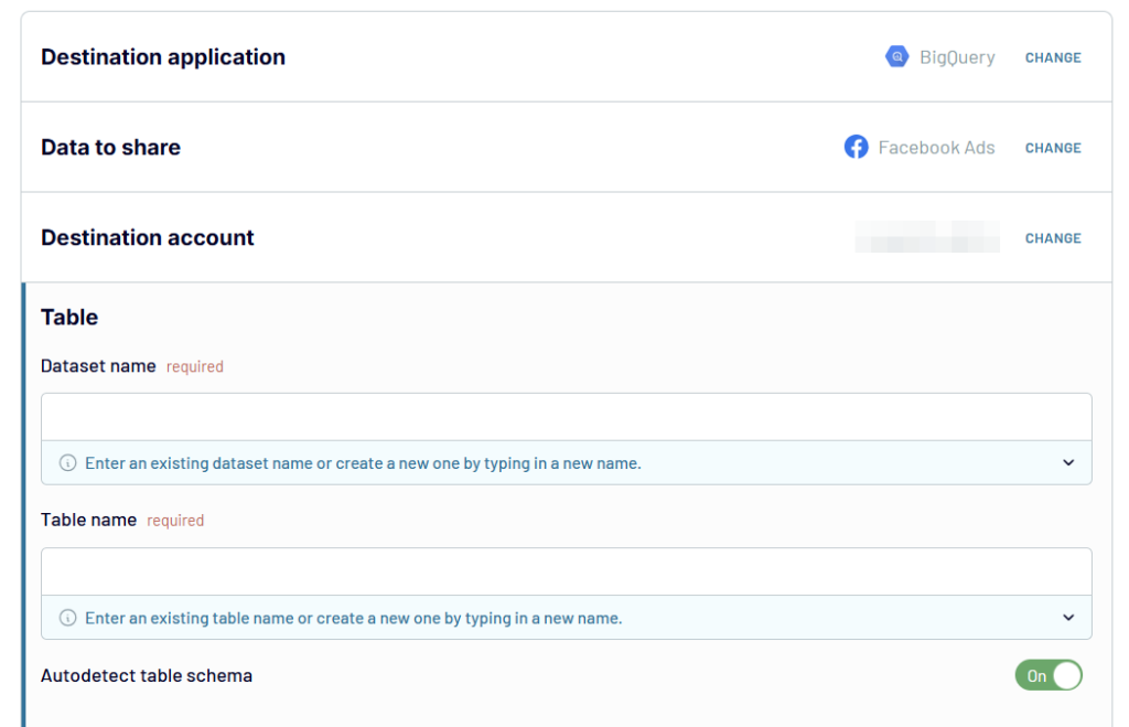 4.facebook ads bigquery destination