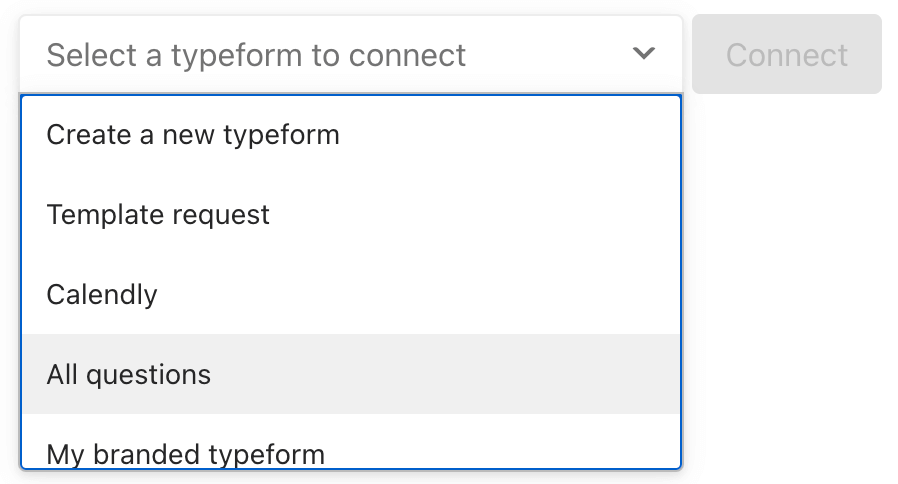 5 select a typeform to connect