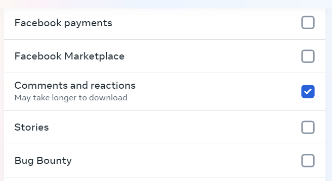 5.2.7 facebook personal data comments