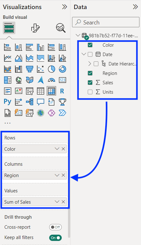 7 drag and drop fields into matrix