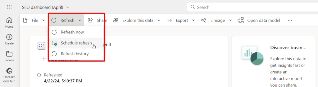 7.2 schedule refresh power bi service